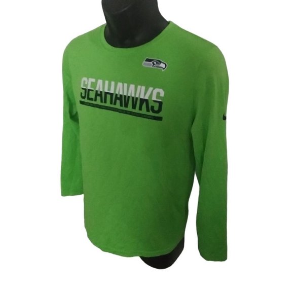 Seattle Seahawks Dri-Fit small neon green long sleeved t-shirt NFL equipment - Picture 6 of 9